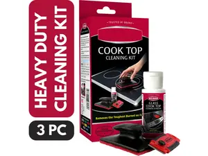 Kitchen Stove Cleaning Kit – Safe for Induction, Glass, Ceramic Cooktops – Includes All Tools Household Set