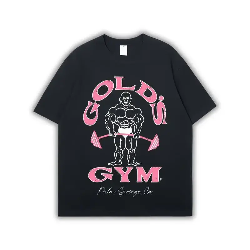 Men's Unisex Gold's Gym Palm Spring California Graphic Print T-Shirt - Heavy Cotton, Classic Relaxed Fit, 100% Cotton, Pre-Washed, Heat Transfer, All Seasons, S-3XL (t0110), Casual Comfy Athletic