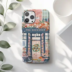 Cozy Bookstore Smartphone Case - Vintage Book Lover Gift, Cellphone Handheld Accessory Shell Compatible with iPhone 11/12/13/14/15/16/17 Pro, ProMax, Plus, Air