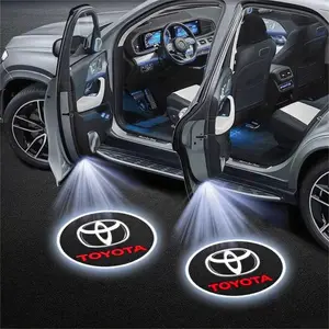 2Pcs LED Car Door Welcome Light HD Projector Lamp Accessories for Honda Tesla Toyota Ford And More