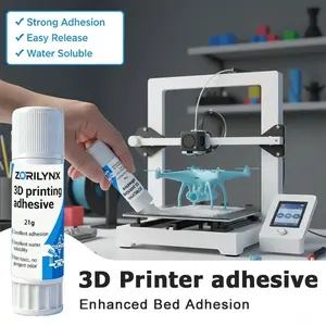 21g 3D Printer Glue Stick Professional Bed Adhesion for Glass PEI Plate Prevent Warping and First Layer Lifting Water Soluble Non-toxic Adhesive for PLA ABS PETG TPU Filament 3D Printing Accessory ZORILYNX