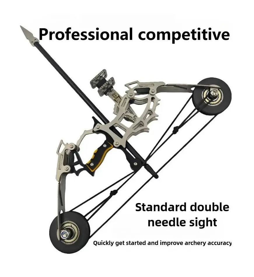 8.8in Upgraded Mini Compound Bow Set with Stainless Steel Arrow Fixing Groove, Adult Leisure Decompression Archery Toy, Gift for Men