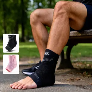 AthliQ Lightweight Sports Ankle Brace – Adjustable Support for Sprain Prevention, Running & Gym, Ultra-Thin Ankle brace - prevention of sports sprains, Support For Twists, Joint Protector, protects the ankle.