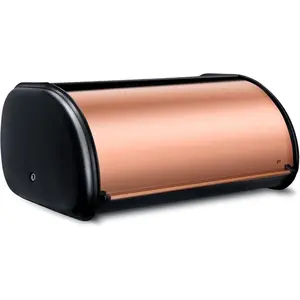 Bread Box for Kitchen Countertop, Stainless Steel Bread Storage Bin for Kitchen with Roll Up Lid, Large Capacity Bread Keeper Holds Large Loaves of Bread (Rose ) 17 x 11 x 7 IN