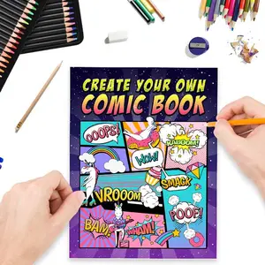 Blank Comic Book | Create Your Own Comics, Ideal Gift for Comic Panel Notebook, Back-to-School Season, Birthday Gift