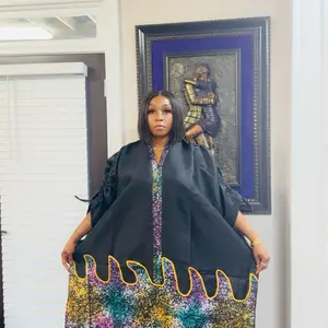 Imade Luxe Boubou – Elegant Adire-Organza Kaftan Dress | Free Size African Wear | Aso Élan