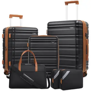 Miusse 6-Piece Expandable Luggage Set – 20/24/28” Polycarbonate Hardshell Carry-On and Checked Suitcases with Spinner Wheels and TSA Lock