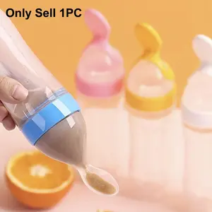 Baby Food Squeeze Feeder, Silicone Baby Milk Bottle, Baby Food Feeding Bottle, Baby Utensils, Baby Products, Drinking & Feeding Supplies, Newborn