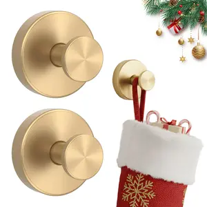Upgraded Drill-Free Suction Cup Hooks, 22LB Strong Stainless Steel Wall Hooks for Bathroom, Shower, Glass & Mirror, 2-Pack Reusable Wreath Door Hangers for Fall, Christmas & New Year Decorations
