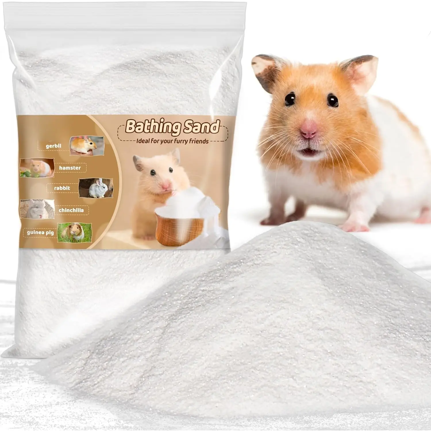 14 OZ Hamster Sand Bath -  Fine Sand Hamster Bedding Reptile Silica Sand Gerbil Hideout for Hamster Chinchillas Gerbil Syrian Mice Small  Small Pets