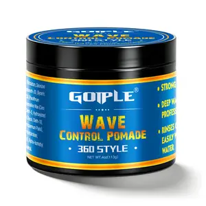 Wave Pomade for Men 360 Wave Training Cream - Strong Hold, Water-Based, Easy Wash, and Moisturizing Hair Grease Creamy Curl Defining Mousse Hydrating