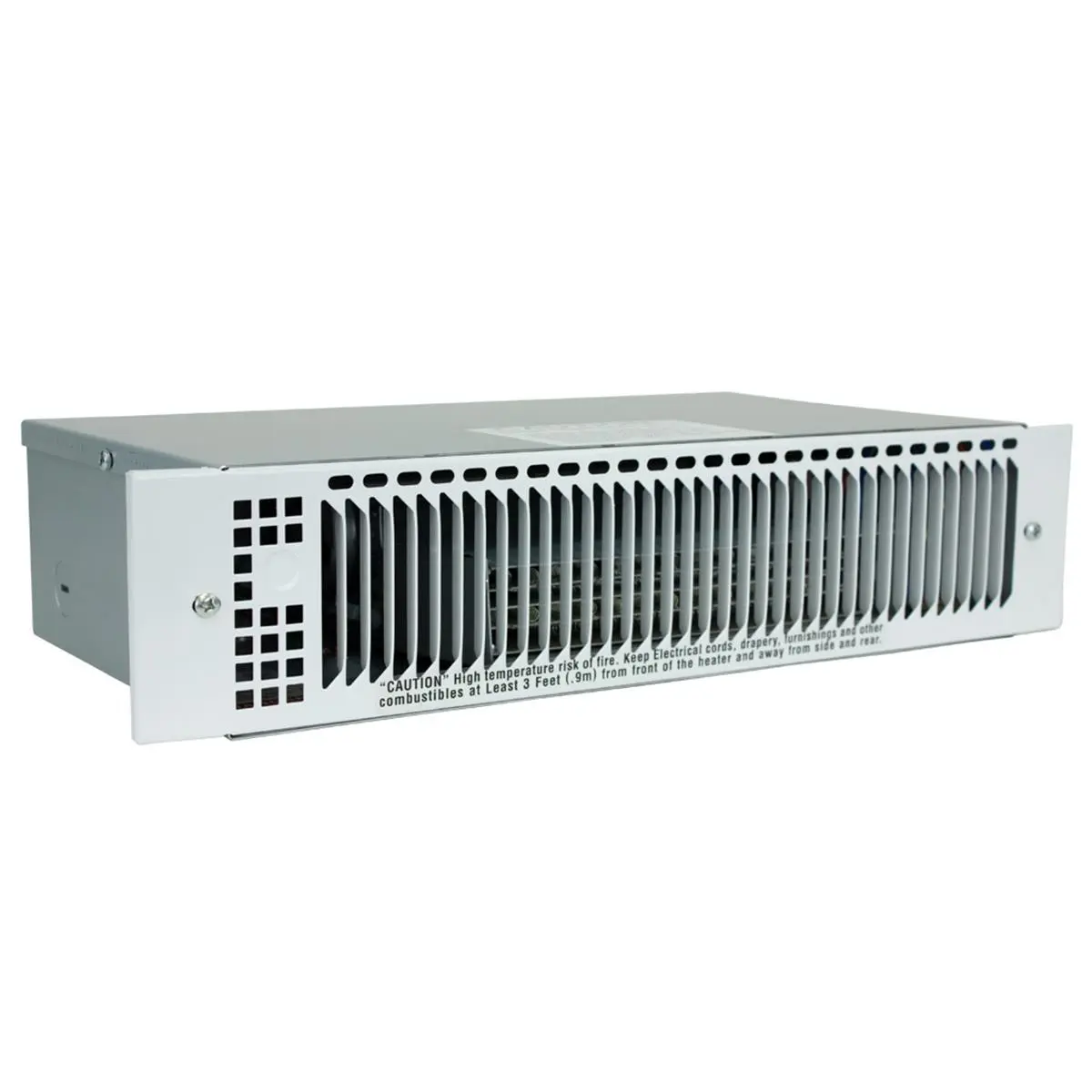 King Electric Narrow Profile Kickspace Horizontal Heater, White, 240-208V, Multi-Wattage 1500W-1125W, 3in Tall, Nichrome Coil Element, Smart Limits, Ideal for Kitchen & Cold Bathroom, 3 Tall
