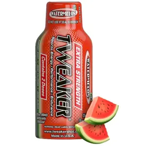 12x Tweaker Energy Extra Strength Watermelon - Sports Drink Energy Shot Caffeine Boost Liquid Supplement Vitamin Healthy Alert Focus Concentration Performance Gym Workout Running Endurance Active Lifestyle Wholesale Bulk Lot Bundle 2oz
