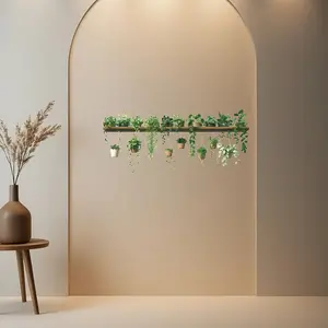 Modern Watercolor Plant Wall Sticker, Movable PVC Self-Adhesive Wallpaper, Home Decor for Living Room, Bedroom, Dining Room, Study Room