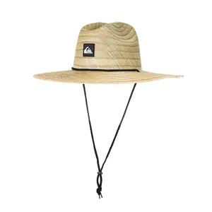Quiksilver | Pierside Straw Lifeguard Hat - Natural | Adjustable Chin Strap | Beach & Outdoor Ready | Lightweight Straw Hat with UV Protection | Suitable for everyday outings and fishing
