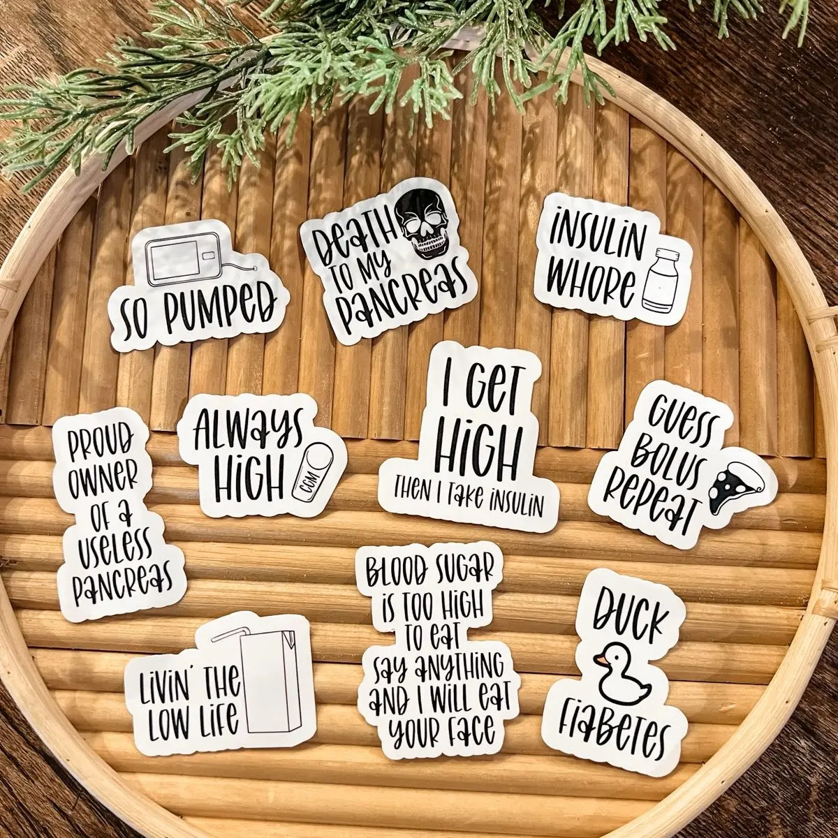 Type 1  diabetes stickers- death to my pancreas stickers