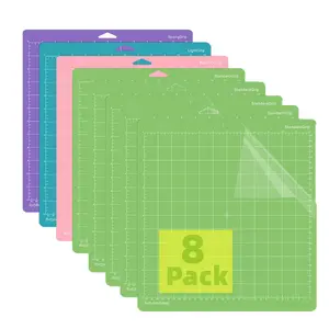 8pcs Cutting Mat 12x12in, DIY Craft Supplies, Cutting Mat for Cricut Machine, Durable & Flexible, Perfect for Crafting Projects