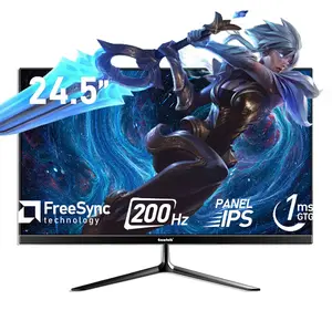 24.5 Inch IPS PC 200Hz Gaming Monitor, FHD 1080p Screen, 1ms Without Bezel, freesync, 99% sRGB, 178 ° Angle View, HDMI、DisplayPort, Compatible with Wall mounting 75 * 75MM - Black【