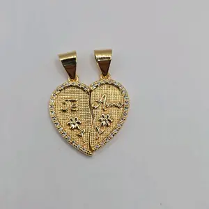 TE AMO PENDANT ONLY fashion style with stone's GOLD-PLATED breakable no chain