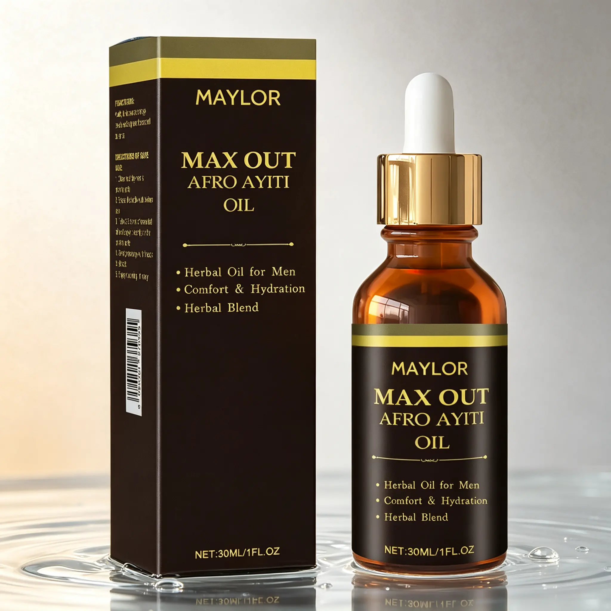 Plant-Based MAYLOR MAXOUT AFRO AYITI Hair Oil – Lightweight Moisturizer for Dry Hair & Scalp 30ml/1FL.OZ
