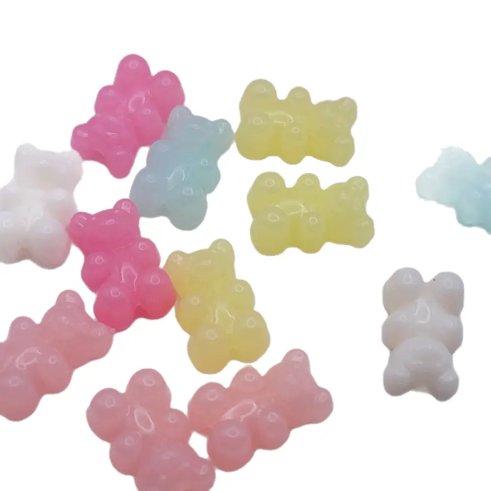 Acrylic Gummy Bear Jelly Colored Beads - 25-Piece or 50-Count Options, Charms for Crafts, DIY Beading & Jewelry Making Embellishments for Beaded Pens