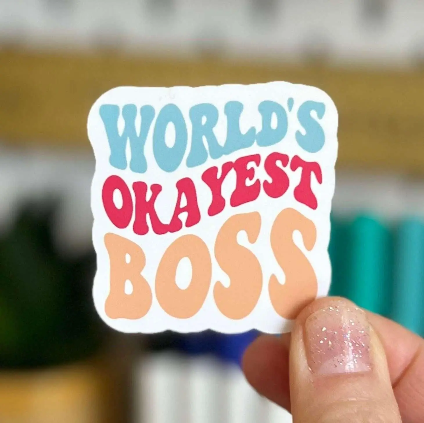 World's Okayest Boss Sticker - Funny Gift for Boss