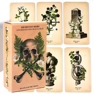Memento Mori Lenormand and Oracle Card Deck for Divination Fortune Telling Vintage Victorian Botanical Skull Art Gothic Aesthetic Tarot Alternative Occult Altar Supplies Mystical Gift for Beginners Spiritual Guidance Daily Reflection Insight Set outdoorfu