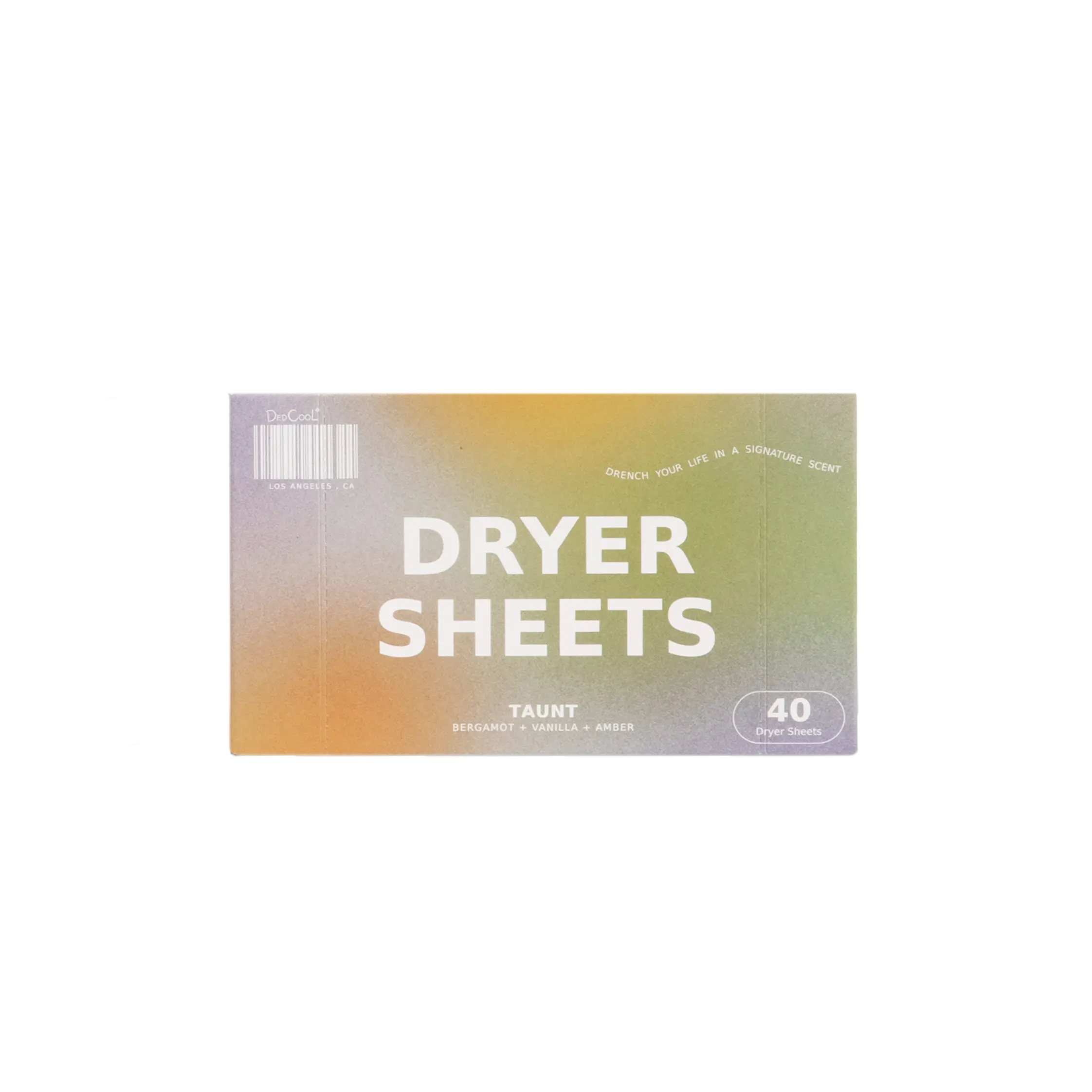 DedCool Dryer Sheets in 01 Taunt - 40 Sheets for Softening & Scenting Laundry with Bergamot, Fresh Dew, Vanilla & Amber Fragrance