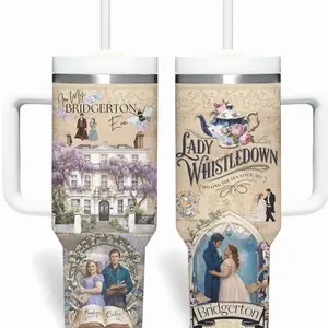 Regency Era Inspired Tumbler, Bridgerton Style Stainless Steel Mug, Elegant Lady Whistledown Cup, Gift for Romance Series Fans