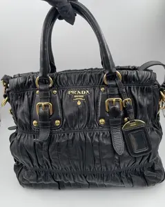 Pre-owned LEATHER Shoulder Bags Prada BLACK 2 WAY SO SOFT LEATHER