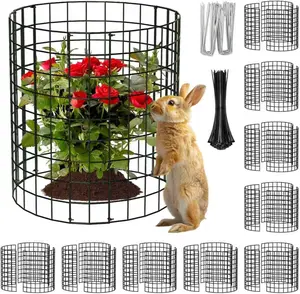 10 Packs Round Plant Protector from Animals,Metal Wire Mesh Garden Plant Cages for Outdoor Gardening Supplies, Garden Protection Rabbits Chickens Ducks for Vegetables, Flowers, Shrubs (12'' x 12'')