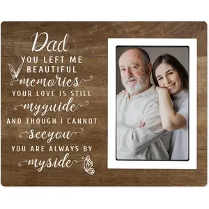 Bereavement Gifts for Loss of Father - Memorial Picture Frame, Sympathy  for Loss of Dad, In Memory of Loved  Gifts, Sympathy  Fits 4x6 In Photo (White) (Brown, 4X6)