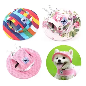 Pet Dog Cat Cap Breathable Sunhat Cloth Mesh Canvas Hat For Small Medium Dogs Cats Caps Pet Products Puppy Outdoor Cap