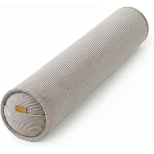 Long Pillow for Bed - Corduroy Round Bolster Pillow for Adults, Decorative  Pillow for Sleeping or Sofa Support,39 x 7.87 Inches,Beige Gray