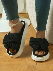 Fashion Butterfly Knot Thick Sole Slippers, Soft Slippers, Comfortable Women's Home Shoes, Ultra-Comfortable Casual Outdoor Sandals