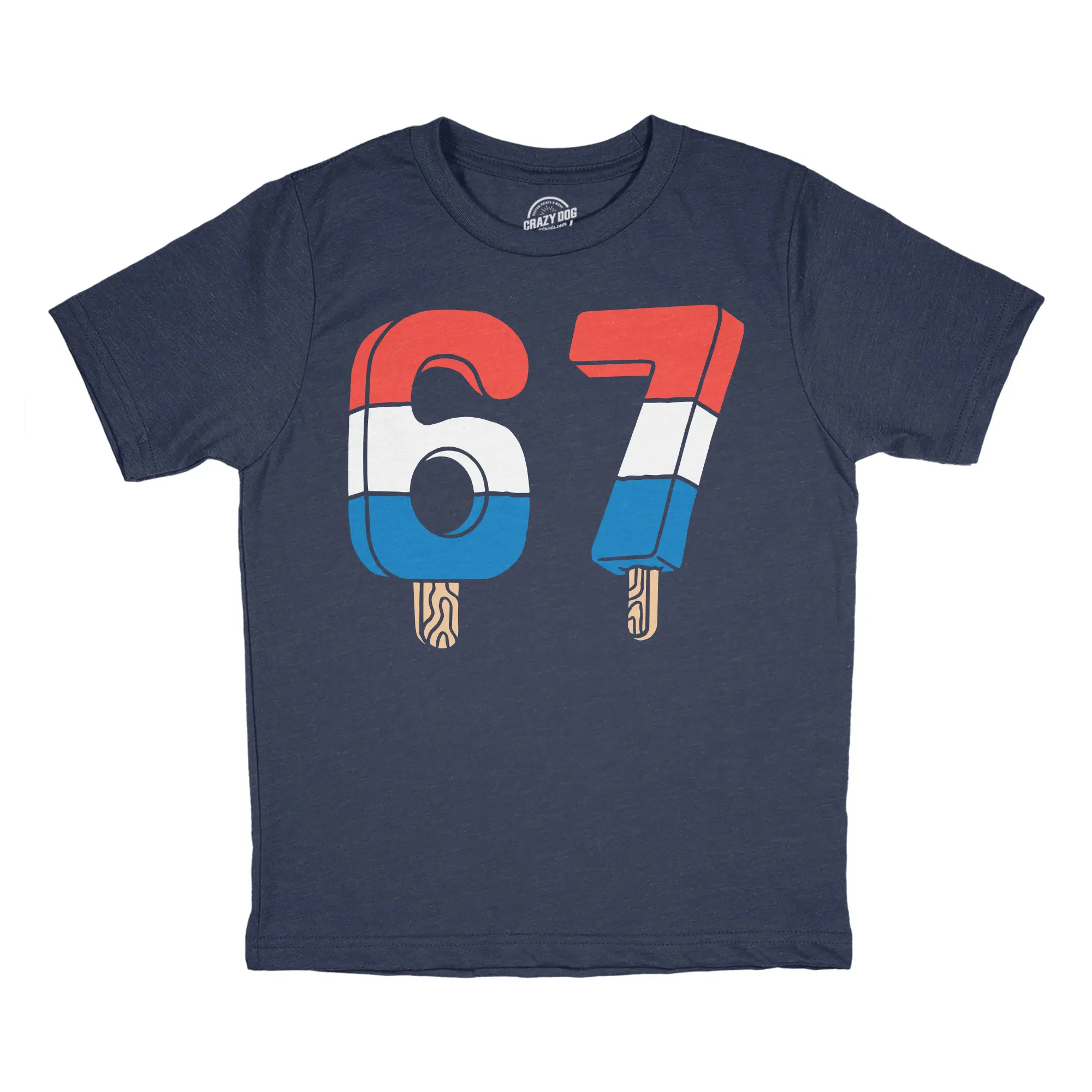 Youth Funny T Shirts Six Seven Rocket Pop Sarcastic Popsicle Meme Tee For Kids Funny T Shirts Patriotic Tops for Kid Funny Food Short Sleeve Novelty Tees for Kids Navy - 6 7