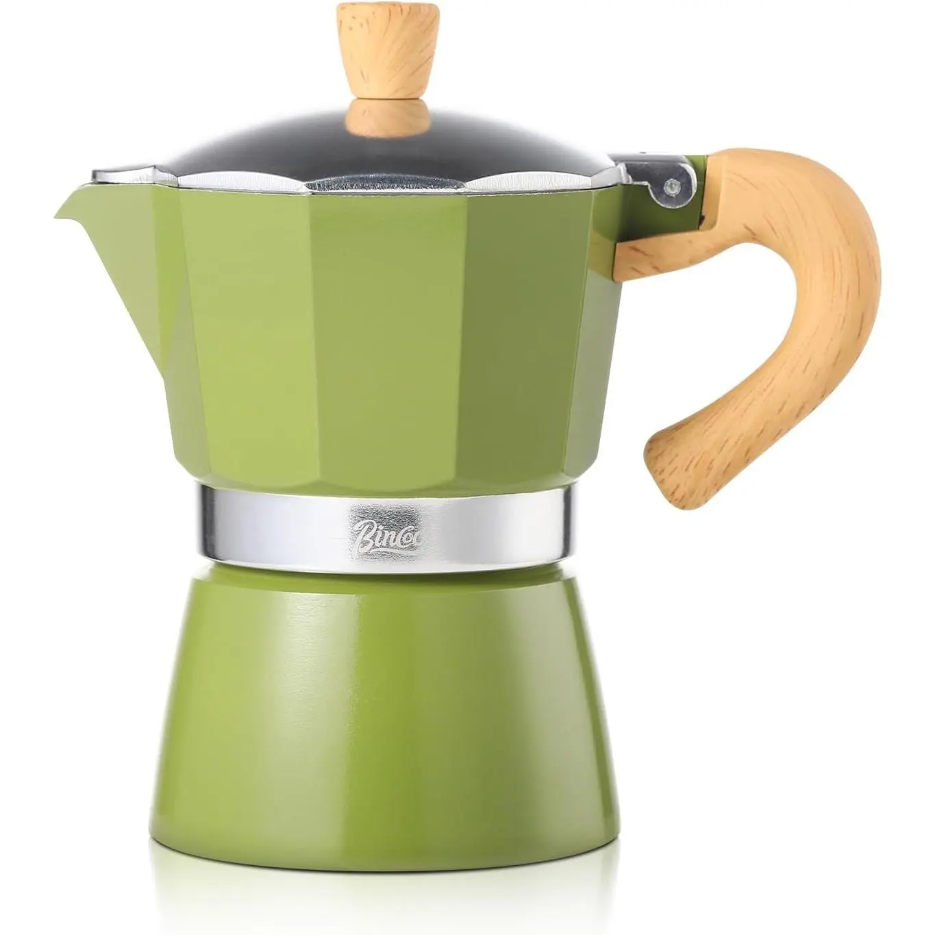 Espresso Maker Stovetop - Small Camping Moka Pot 1-2 Espresso Cup/120ML,Stove Top Espresso Pot Italian Coffee Maker,Easy to Use (Green)