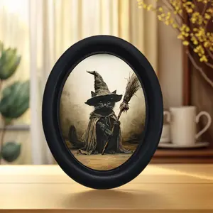 Vintage Art Style Magic Cat Decorative Home Item, Magical Cat Artistic Photo, Illustrations, Vintage Prints, Perfect for Halloween Christmas Thanksgiving Wall Decoration, Room Decor, Aesthetic Wall Decor