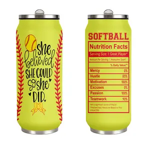Softball Tumbler 17oz with Leakproof Straw Lid - She Believed She Could Cup, Game Day Gift for Players