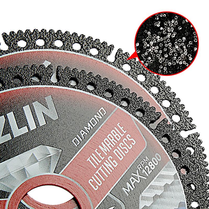 LOZLIN 4.5-Inch Multi-Material Diamond Cutting Discs for Angle Grinder, Ultra-Thin Dry Blades for Wood, Tile, Ceramic, Marble, Granite, Stone & Metal