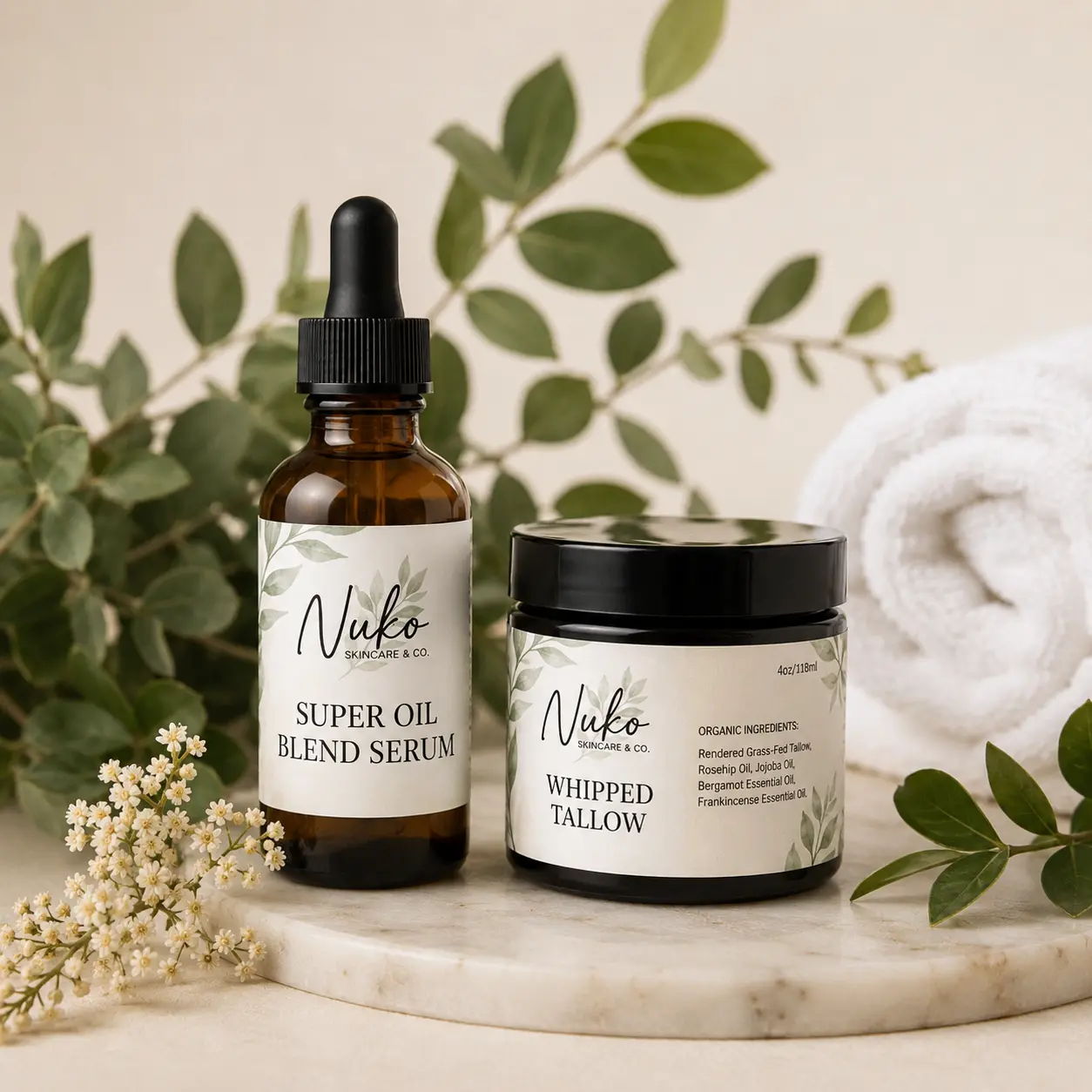The Ritual Duo Whipped Tallow 4oz & Super Oil Blend Serum 2oz