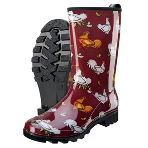 HISEA Women's Waterproof Rain Boots - Mid-Calf Garden Boots for Outdoor Work & Gardening