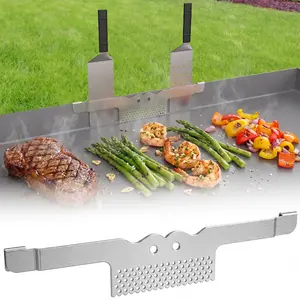 Grease Gate Spatula Holder for Blackstone 36/28/22/17″ Griddle, 11.8 Inch Stainless Steel Tool Rack, Prevents Food Falling, Grill Barbecue Accessories