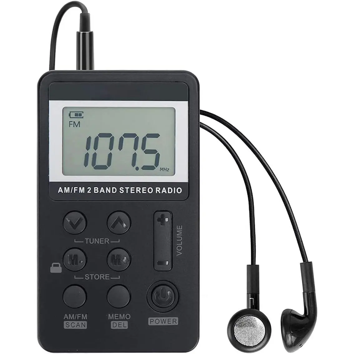 Personal AM/FM Pocket Radio Portable VR-robot, Mini Digital Tuning Walkman Radio, with Rechargeable Battery, Earphone, Lock Screen for Walk/Jogging/Gym/Camping Electronics