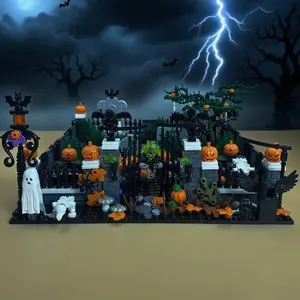 902pcs Halloween Building Set, Ghost Skull Death Scene Kit, DIY Toy, Birthday Gift, Halloween Decoration