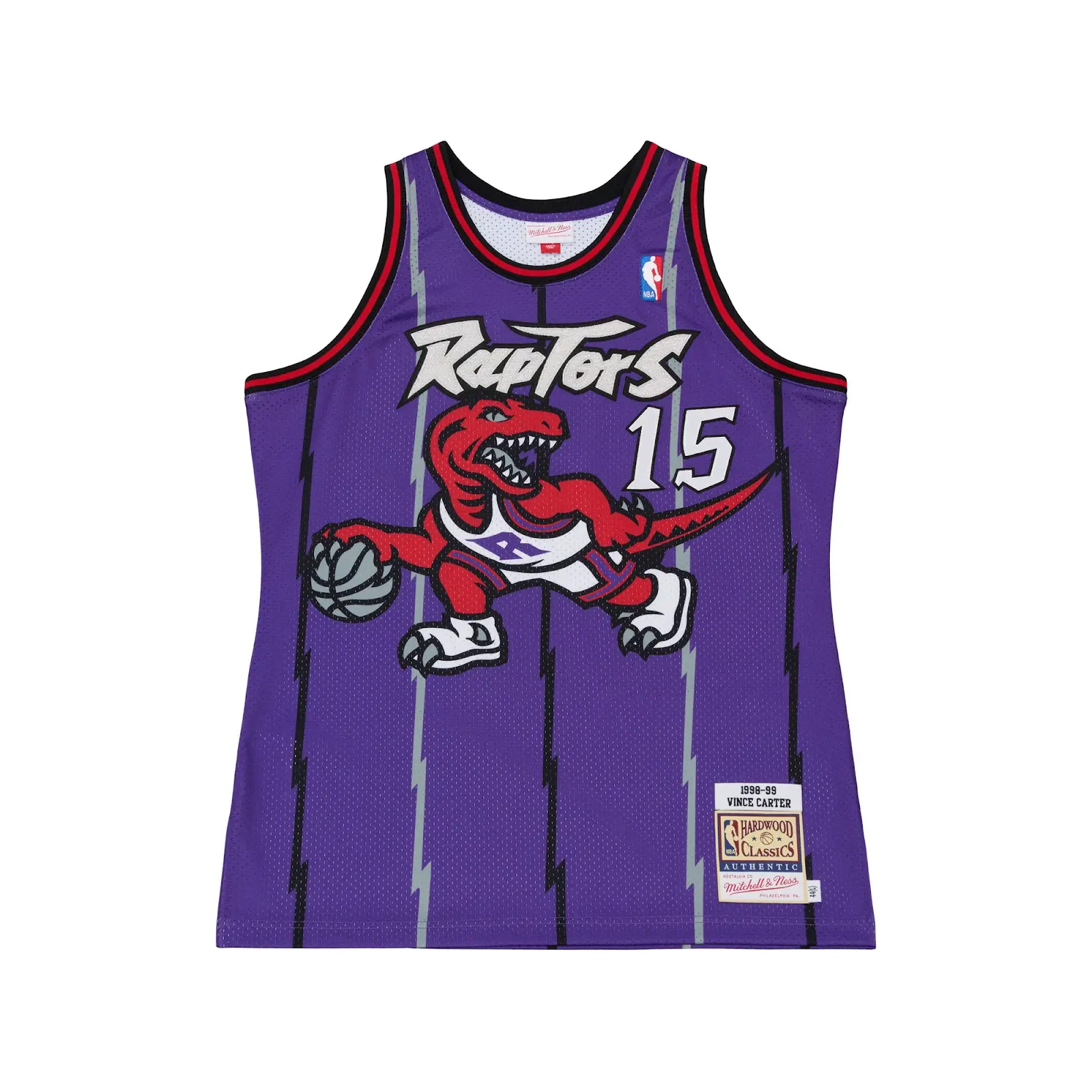 Vince Carter Toronto Raptors 1998-99 Authentic Jersey - Mitchell & Ness NBA Throwback, 90s Retro Basketball Jersey