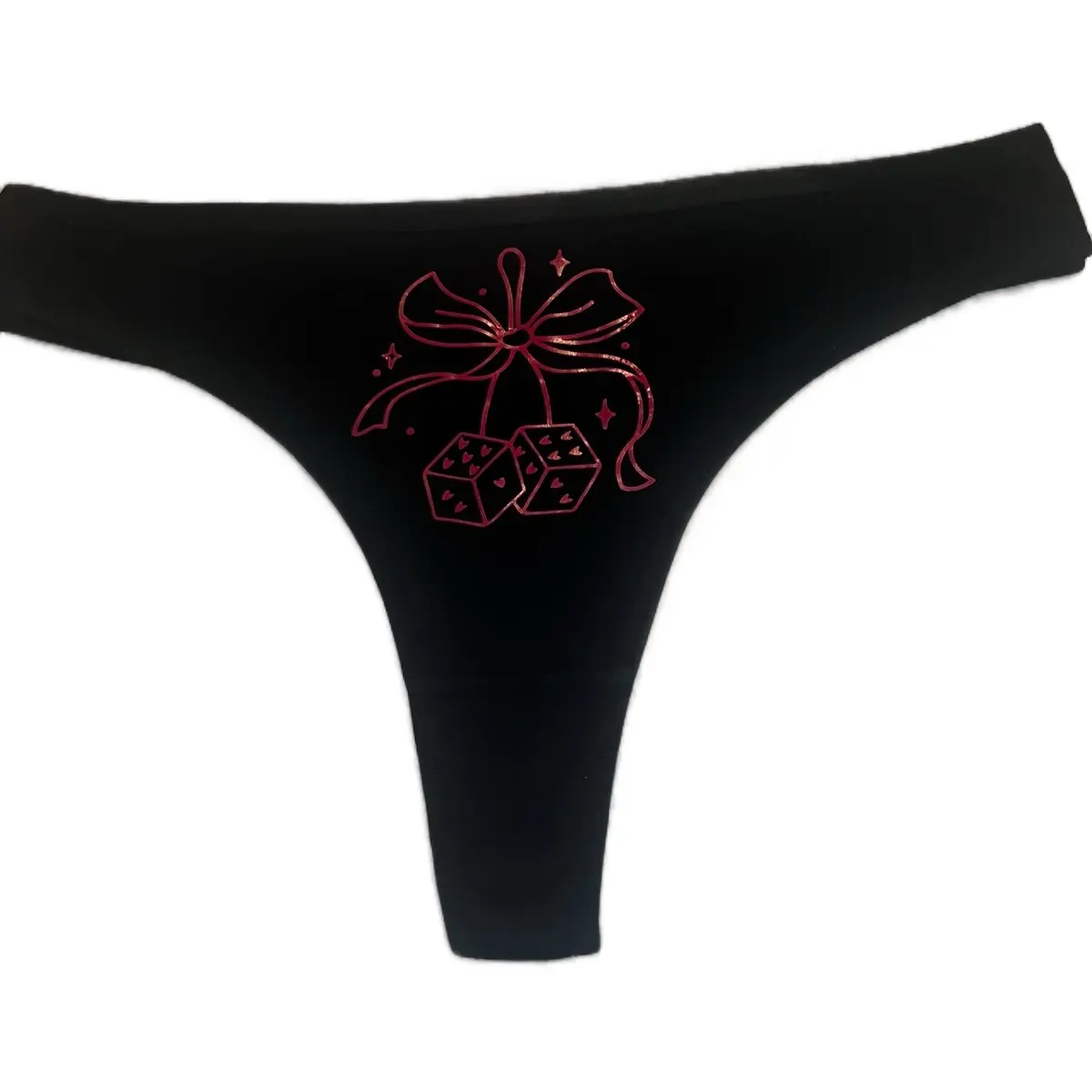 Feeling Lucky Pink Cherry Dice Thong Panty for Women - Panties, Womenswear