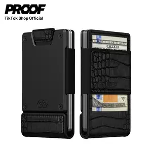 PROOF Everglade Minimalist Wallet – Crocodile Leather & Aluminum RFID Wallet