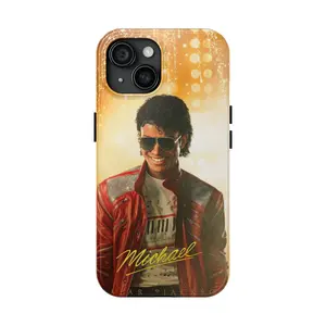Michael Jackson Tough Phone Case with Iconic Glove Pose & Gold Signature - 2D Design Suitable for iPhone 17-11 Pro MaxPlus and Samsung Galaxy S23-25 - Impact Resistant Polycarbonate & TPU Lining - Prot