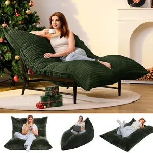 【Spring Sale】4 in 1 Bean Bag Chair Lazy Sofa Chair with Base, Convertible Bean Bag Floor Cushion , Comfy Boneless Couch, Comfortable Recliner Sofa Bed with Removable Upholstery for Living Room, Bedroom